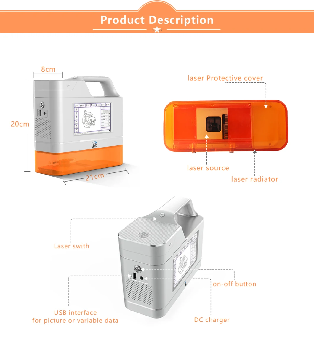 5W Diode Laser Printer Laser Marking System Laser Engraving Equipment Wood Paper Cardboard Plastic White PCB Board Ceramic Dar Marking Machine